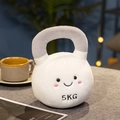 Peluche créative en forme de kettlebell avec visage souriant et texte 5KG en blanc - Kettlebell Blanche