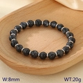 Handgefertigtes 8mm Labradorit Perlenarmband mit silbernen Zwischenstücken für Damen - Labradorit-Textur-Stil (KB183239-TLX)