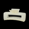 Detail of a matte cream rectangle hair claw clip on a contrasting black background - 10.5CM/Yellow/Jelly Matte/Bulk