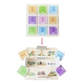 Wooden number puzzle flip board with colorful blocks for early learning and counting - Large Number Board
