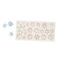 White silicone mold for snowflake resin crafts with blue epoxy samples and dimensions - 4# Grey Snowflake