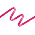 Pink satin ribbon with 1cm width featuring glossy finish and natural wavy curls - 1CM Single Sided Satin Ribbon [Barbie Pink] 80 Yards