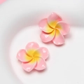 Macro shot of colorful gradient resin plumeria flowers for DIY crafts in a white bowl - Small Light Pink