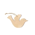 Bird-shaped rustic wooden Christmas ornament in natural wood finish for home decor - Peace Dove