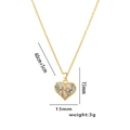 Titanium heart pendant necklace with colorful stones on gold O-chain, 40+5cm length - Gold Zirconia Heart Necklace