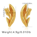 Detailed view of gold tulip earrings with measurements 1cm by 2.2cm and weight specifications - KE0470