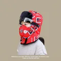 Red Spider-Man children's balaclava knit hat with warm fleece lining and goggles - Spider-man With Glasses Red (ages 4-10)