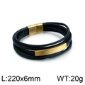 Dettaglio del bracciale in pelle intrecciata con chiusura magnetica, 220 mm x 6 mm di misura - Oro (KB105599-K)