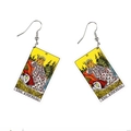 Double-sided acrylic tarot earrings featuring yellow The Empress Empress design - The Empress-C117