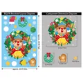 Christmas reindeer wreath window sticker set with gingerbread man and stars, 20x30cm sheet - Cartoon Reindeer Wreath (BQ370)
