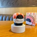 Cute black Shiba Inu sushi figurine with salmon texture and cartoon box packaging - Salmon Sushi Dog