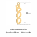 Golden stainless steel BOO letter pendant charm for Halloween jewelry making 5mm x 21mm - BOO Letter / Gold
