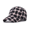 Casquette de baseball classique à carreaux noir blanc et rouge avec design à 6 panneaux - Réglable / Nouveau Carreaux Noir