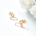 Elegantes pendientes de lagarto gecko dorados para mujer con acabado metálico pulido - Gecko pulido / Dorado
