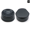 Supporto circolare in agata nera lucida per sfere di cristallo con scanalature - Ossidiana