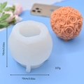 Silicone mold for 10cm 3D rose flower ball candle DIY resin gypsum craft making - Rose Flower Ball Style (1)