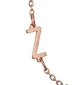 Fashionable rose gold stainless steel chain necklace with letter Z pendant accessory - Letter Z / Rose Gold