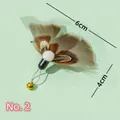 Cat teaser wand attachment with tiger striped feathers and a golden bell - No. 2 Insect Replacement Head