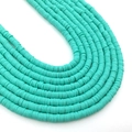 Strands of turquoise round polymer clay spacer beads for DIY jewelry making - Lake Blue