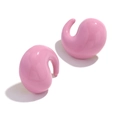 Pendiente de gota rosa en acero inoxidable chapado en oro de 18K para mujer - Pendientes de Botón de Esmalte de Cola de Coma - Rosa