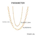 Fiche technique détaillée des colliers superposés en acier doré avec dimensions de chaîne - Or (KN235921-Z)