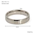 Anello minimalista in acciaio inossidabile con finitura in metallo spazzolato e interno lucido - US 11.5 / Argento