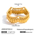 Anillo de corona minimalista en acero inoxidable bañado en oro de 18K con diseño encaje - Estilo de Corona Hueca (JDR0307026-8)