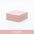 Minimalist square jewelry box in Crystal Pink with a matte finish and lid closure - 9*9*3.8cm / Crystal Pink