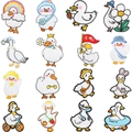 16er Set niedliche Enten- und Gänse-Stickpatches zur Dekoration von Kinderkleidung - 16er Set