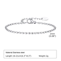 Dettaglio macro del bracciale a sfere in acciaio inossidabile argento 2mm con incisione K18 - 2 mm di larghezza / Argento