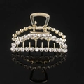 Elegant gold metal hair claw clip with rhinestones and pearls for women hairstyles - Gold Full Rhinestone Large Moon Claw Clip
