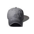 Macro detail of dark grey washed cotton baseball cap showing texture and stitching - 55-60cm / Washed Grey