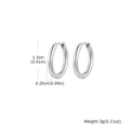 Polished silver stainless steel hoop earrings for women in 1.3cm diameter variant - 2.5*13mm / Silver