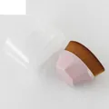 Rosa Foundation-Pinsel mit dichten braunen Borsten und transparenter Schutzhülle - Kirschblütenrosa + Deckel