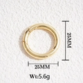 25mm gold round spring ring clasp for jewelry making with polished 18K plating finish - Gold Large Round Spring Clasp