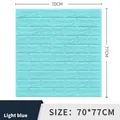 Sticker mural 3D auto-adhésif texture brique bleu clair, taille 70x77cm - Motif Brique Bleu Clair