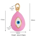 Rosa Emaille Teufelsauge Anhänger in Tropfenform mit Goldmetall für DIY-Schmuck - M09 Rosa Tropfen Anhänger / Rosa