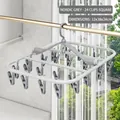 Nordic grey square laundry drying rack with 24 clips for socks and baby clothes - Standard Foldable Square 24-Clip Socks Rack - Nordic Grey