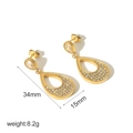 18k vergoldete Doppel-Tränentropfen-Kristallohrringe mit Maßen und Gewichtsangaben - Goldene Strass Wassertropfen Ohrringe (TE6933)