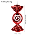 Red candy christmas ornament with white spiral pattern, measuring 19.5cm in height - 19cm Spiral Swirl Electroplated