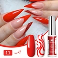 Vibrant red 3D nail paint gel shade 11 for creative art with glossy finish - Red (11)