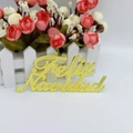 Goldenes 3D Feliz Navidad Schild für Weihnachtsbaum Kränze und festliche Dekoration - Regulärer Stil / 3.5cm / Gold
