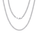 Collar hip hop de hombre en plata de ley S925 con cierre de contraste 925 Italy - NMN13-Cadena Franco Plata-20 Pulgadas