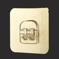 Self-adhesive basin hook with a gold brushed finish and transparent double-hook design - Gold Brushed Patch 7*7 / Gold