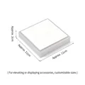 Square silver and white jewelry display riser platform, 11x11x2cm accessory stand - 11x11x2cm Display Base (White & Silver)
