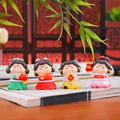 Set of 4 mini Chinese traditional Tang style doll figurines with auspicious symbols - 1056-18 Happy & Auspicious Small Set of 4