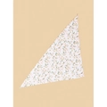 Dog bandana in white with yellow floral pattern and green leaves, triangle bib accessory - L / Pattern 36/White Pastoral Floral