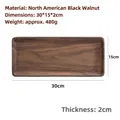 Rectangular North American black walnut wood tray 30x15x2cm with natural grain - Spliced Black Walnut Rectangular Tray 30*15*2cm