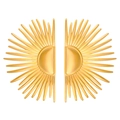 Elegant gold geometric sunburst earrings made of stainless steel with a radiant design - Half Sunburst Wing Style (4598)