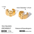 Ρυθμιζόμενο δαχτυλίδι φιόγκος από ατσάλι 18k, αδιάβροχο και υποαλλεργικό - Χρυσό Στυλ Φιόγκος (JDE2406017)